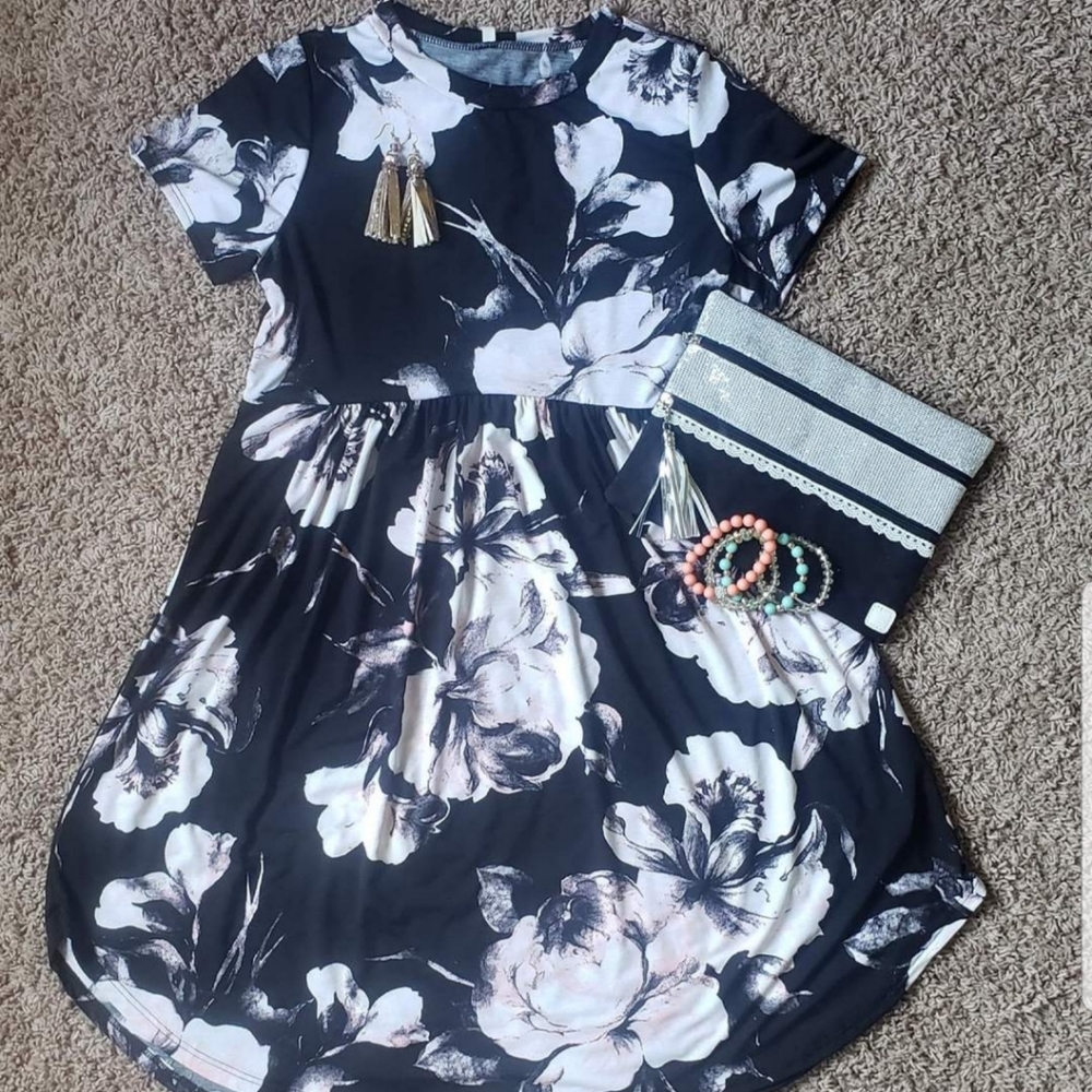 Dress only - black floral